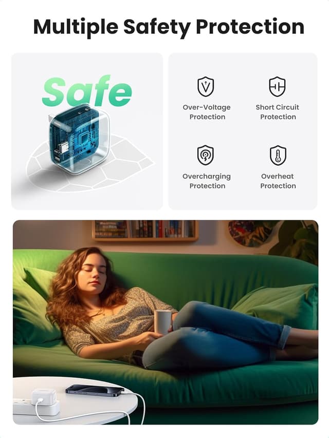 Detalle de UGREEN 20W USB-C Plug PD Fast Charger (white) – compact Type C power adapter