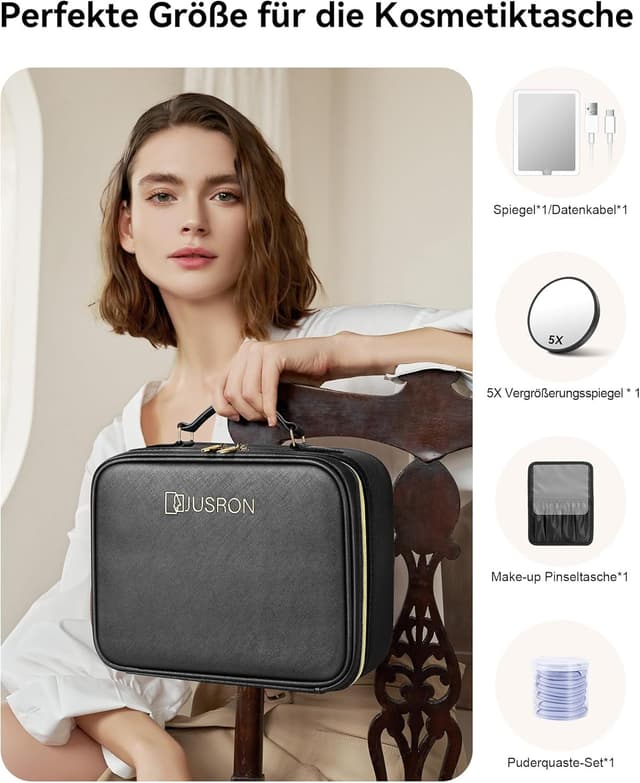 Detalle 1 de JUSRON Make-up Tasche mit LED Spiegel und 5-fach