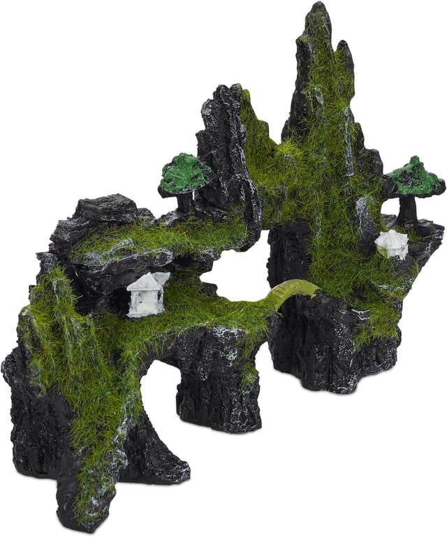 Detalle de Relaxdays Rocher déco d’Aquarium à l’aspect naturel (cachette japonaise), 17 x 23,5 cm