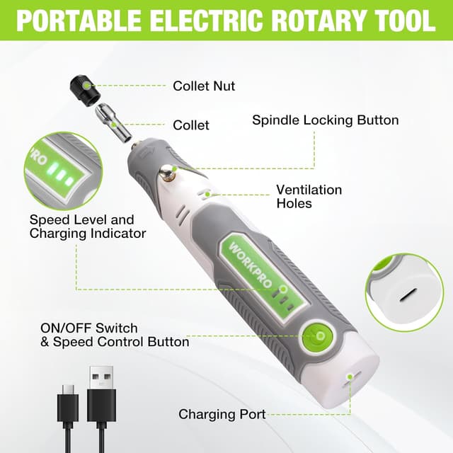 Thumbnail 4 de WORKPRO Mini Cordless Rotary Tool 3.6V