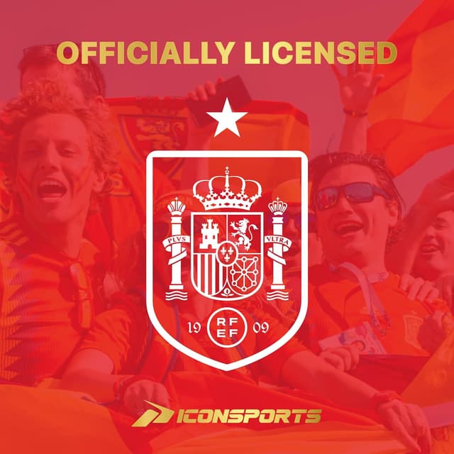 Detalle 2 de Icon Sports Officially Licensed Royal Spanish Football Federation Cotton T-Shirt (Unisex Adult)