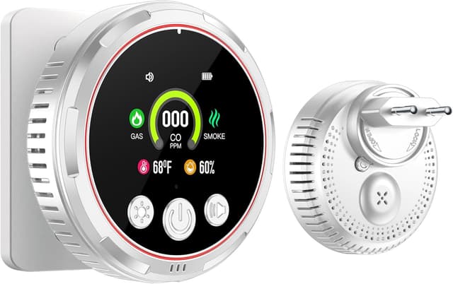 Detalle de Gedsffati HD13-CGS rilevatore combinato fumo, gas combustibile e monossido di carbonio (CO) con batteria e presa