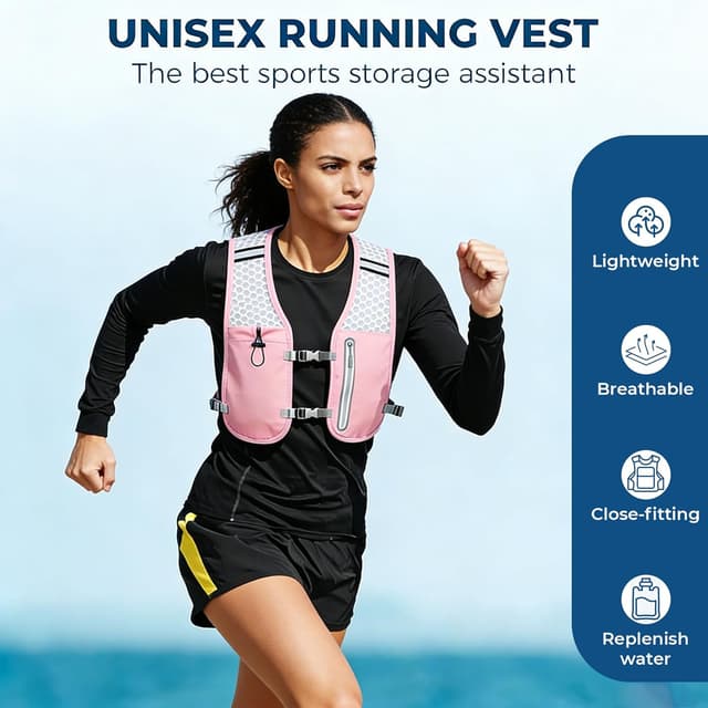 Detalle 2 de Kartoiy Running Vest with 500ml Water Bladder – Adjustable hydration vest for women (and men)
