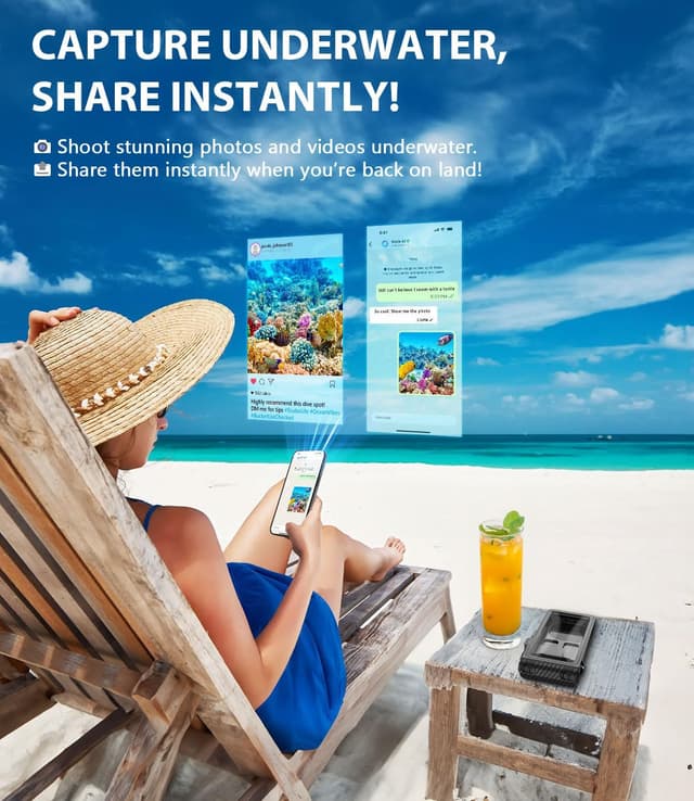 Detalle 2 de Universal Waterproof Phone Case for Snorkeling (Underwater Touchscreen Housing) for iPhone & Galaxy up to 6.9