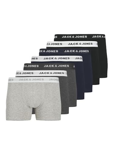 Detalle de JACK & JONES Trunks 7-Pack de algodón con elastano (Light Grey Melange)
