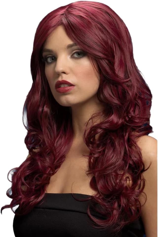 Detalle de Smiffys Fever Kollektion Nicole Perücke in Silberblond (66 cm) mit Seitenscheitel