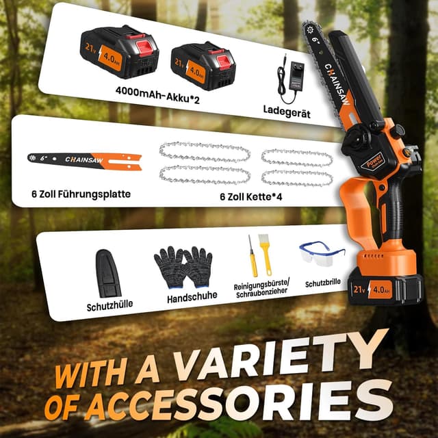 Thumbnail 6 de VIWKO Mini Kettensäge 6 Zoll Akku