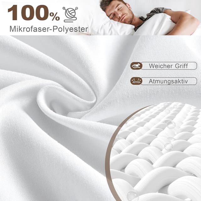 Detalle 2 de VIVA FINO Couette 4 saisons 200x200 cm 300 GSM en microfibre respirante, hypoallergénique