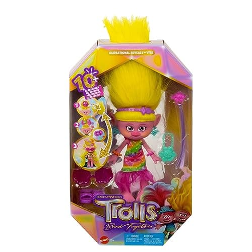 Thumbnail 5 de Mattel Trolls 3 Viva muñeca pelo amarillo +15 accesorios