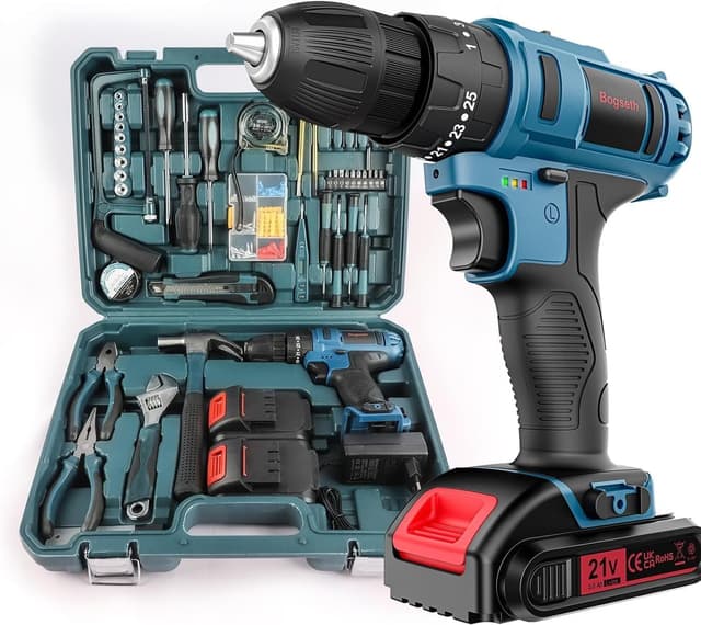 Bogseth 21V Akkuschrauber Set mit 45 Nm
