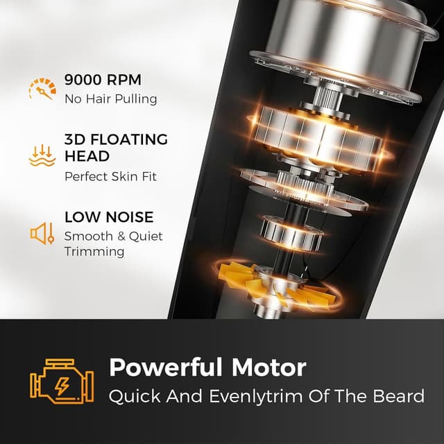 Detalle 2 de DOAO 100% waterproof rotary razor 9000RPM