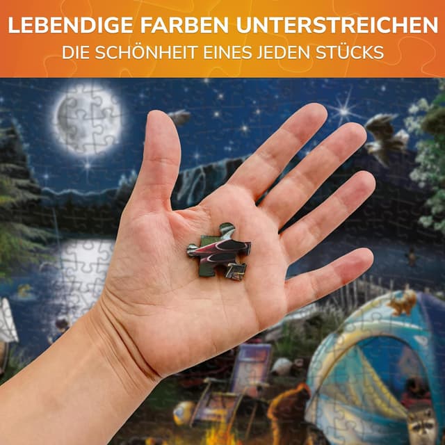 Detalle 2 de QUOKKA Puzzle für Erwachsene – 500-Teiliges Lagerfeuer-Original-Collage mit FSC-zertifiziertem Karton