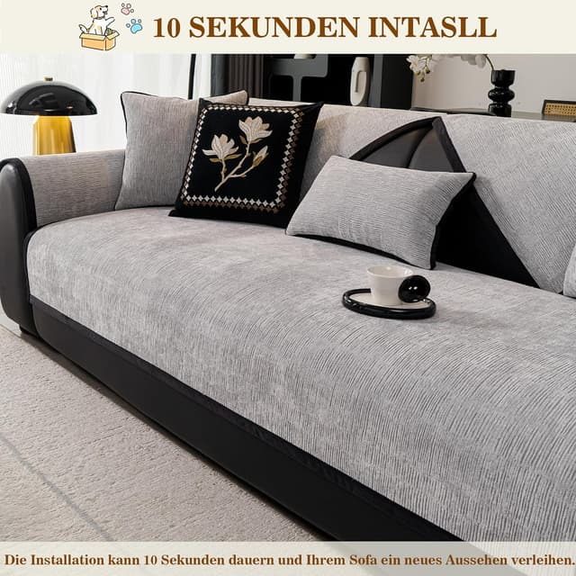 Thumbnail 6 de Sofa Überzug 3 Sitzer 70 x 180 cm Hellgrau