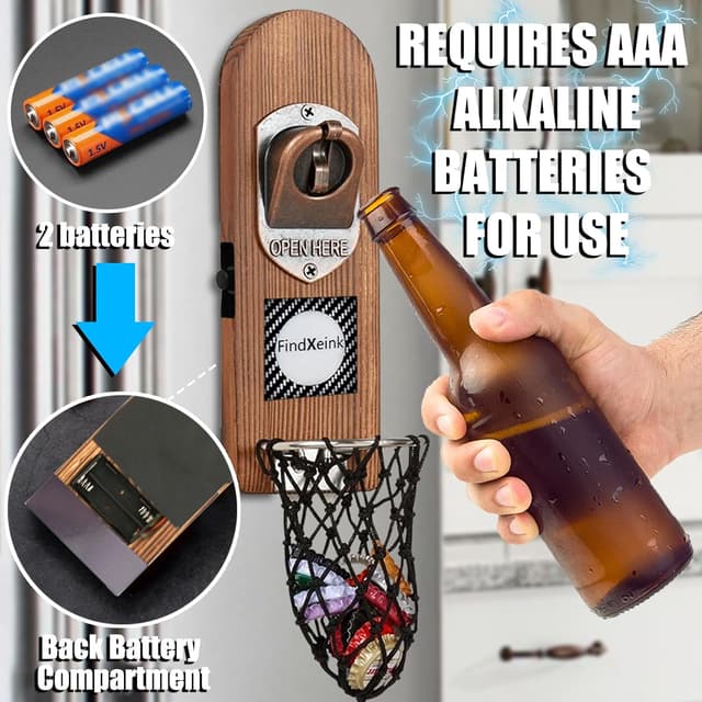 Detalle 2 de Cervezas 🍺 Abridor Pared Magnético de Madera Retro