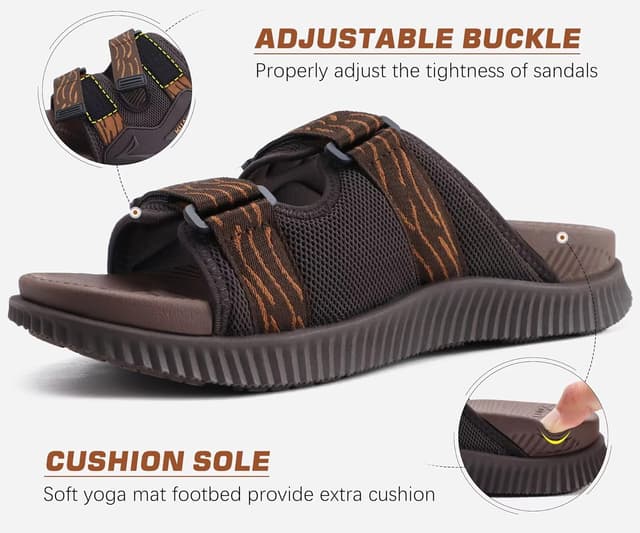 Detalle de KuaiLu Men’s Orthotic Athletic Slide Sandals with Arch Support & Adjustable Strap