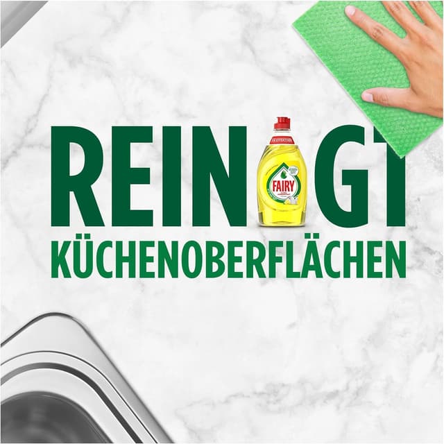 Detalle 2 de Fairy Ultra Konzentrat Zitrone Handgeschirrspülmittel – 8×900 ml für fettlösendes Spülen