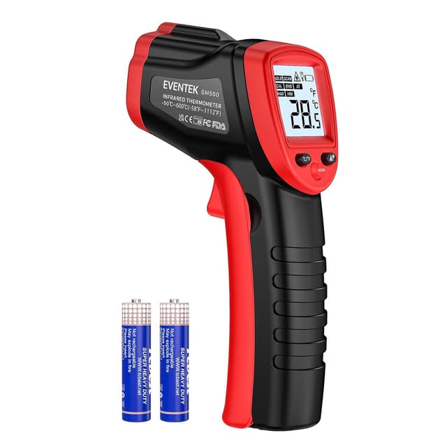Detalle de Eventek Infrared Thermometer Gun (-50°C to 600°C) digital laser pyrometer for non-contact temperature checks