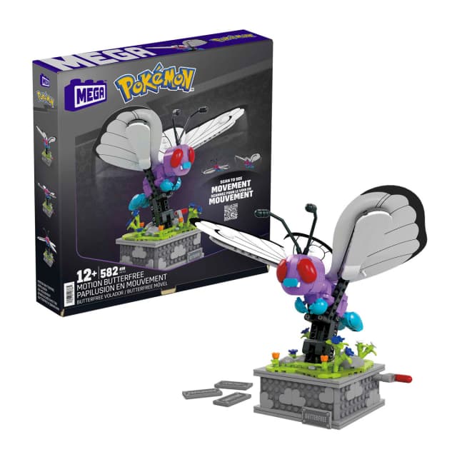Detalle de MEGA Construx Motion Butterfree, set Pokémon 🧩