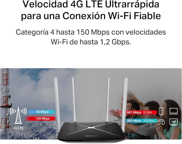 Thumbnail 4 de Mercusys MB135-4G router 4G LTE Cat4 64 dispositivos