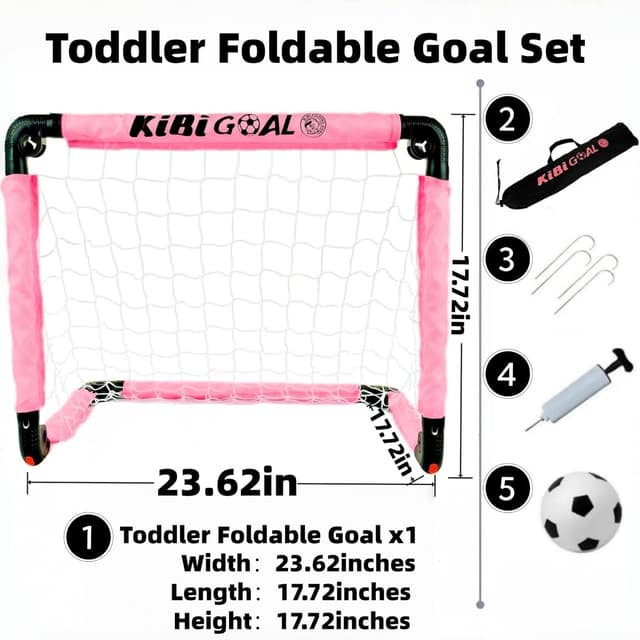 Detalle 2 de KiBiGOAL Kids Foldable Indoor & Outdoor Football Goal Set (Mini Portable Goal + Mini Ball)