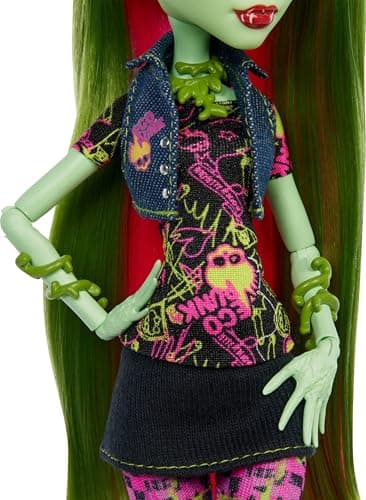 Detalle de Monster High Boo-riginal Creeproduction Venus McFlytrap (con soporte y mascota Chewlian)