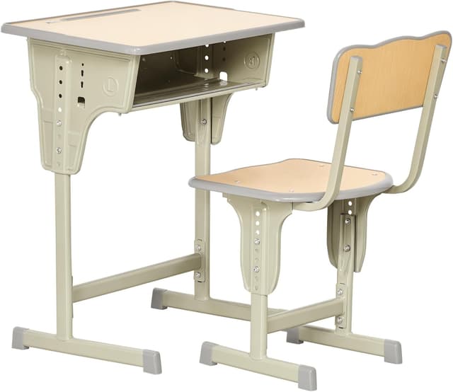 Detalle de HOMCOM Bureau enfant vintage réglable