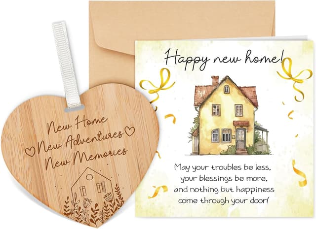 Detalle 2 de Welsky new home card set with wooden heart