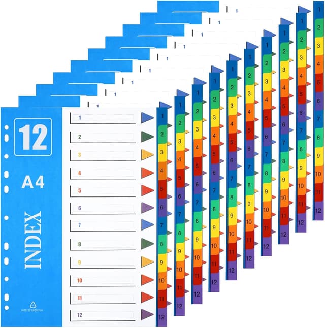 Detalle de XHDA 1-12 Part Dividers A4 10 Pack