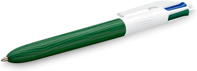 Detalle 1 de Set BIC 4 Colori Wood Effect: 5 penne a sfera multicolore con fusti effetto legno