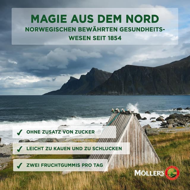 Detalle de Möller’s Omega 3 Kapseln für Kinder (Erdbeergeschmack) – mit DHA und EPA, 36 Stück