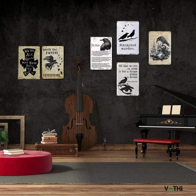 Thumbnail 5 de VOTHI Funny Crow Tin Sign 8 x 12 in 🖼