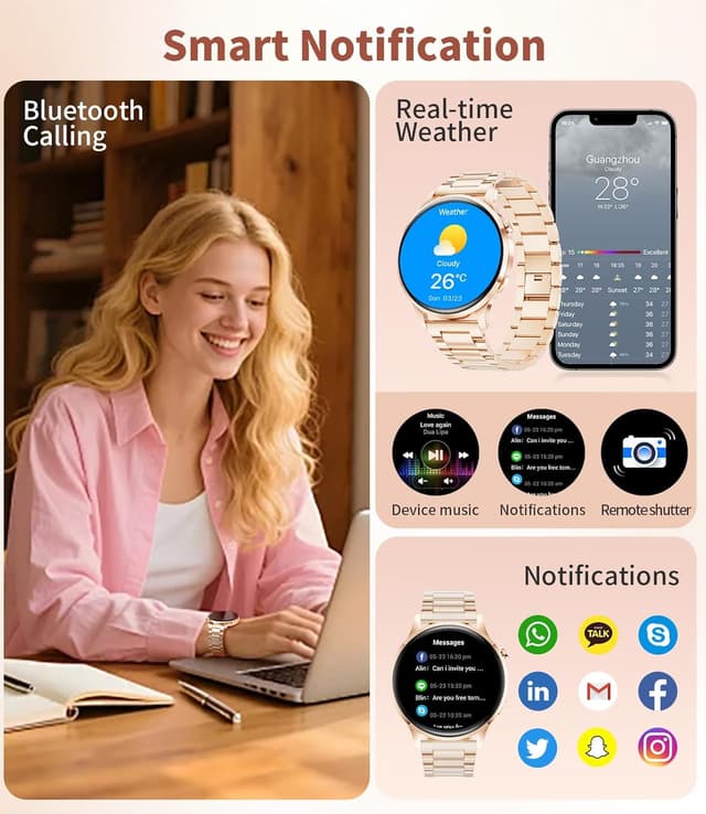 Detalle 2 de SUNKTA Women's Smart Watch 1.32" AMOLED