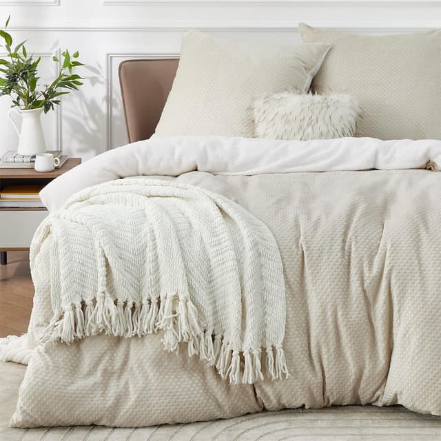 Thumbnail 5 de BEDSURE Flauschige Bettwäsche 155x220 Grau