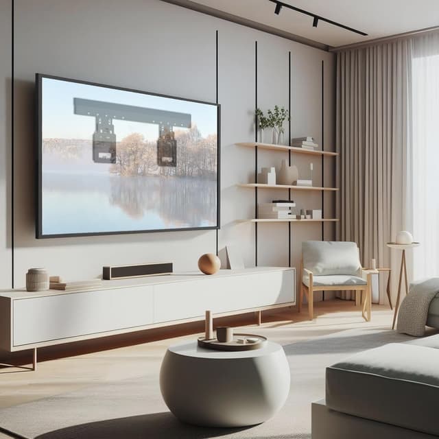 Detalle de Ultra Slim TV-Wandhalterung für 37–80 Zoll bis 75 kg – 0,95 cm Abstand zur Wand, max. VESA 600×400