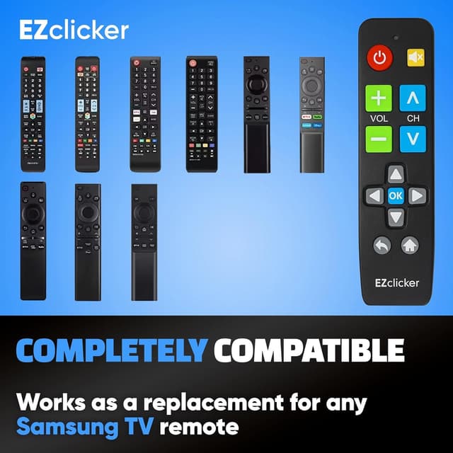 Detalle de Samsung Replacement TV Remote (Big Button) for Samsung TVs Only — Black, easy-to-use controls