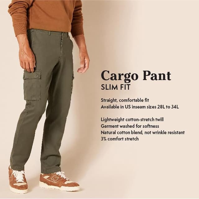 Detalle 2 de Cargo Pants with Stretch, Slim Fit