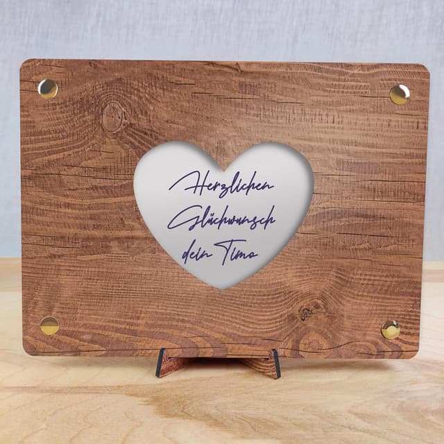 Detalle 2 de XL Geldkarte aus Holz zur Taufe 20x15 cm