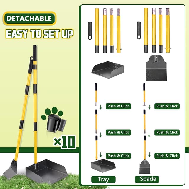 Thumbnail 5 de CJYMMFAN Dog Pooper Scooper with Adjustable Handle