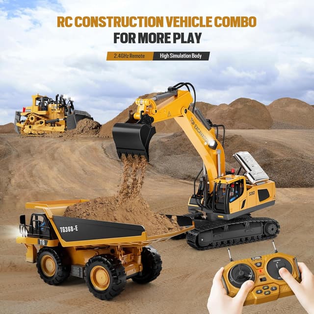 Thumbnail 4 de RC Excavator Remote Toy 11-Channel, 1200 mAh ⛏