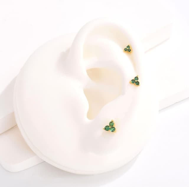 Detalle de MASOP Ohrstecker Set 3 Paar mit Zirkonia