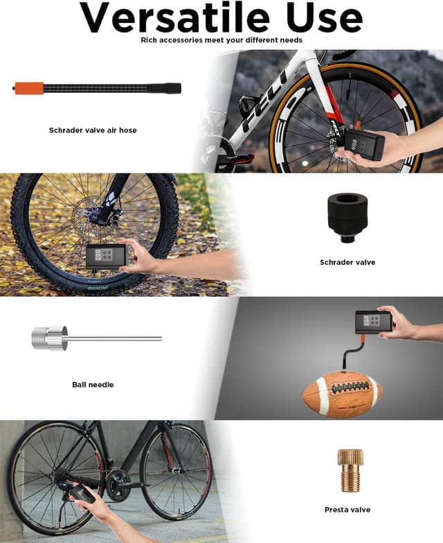 Detalle de Electric Bike Pump 150 PSI Portable