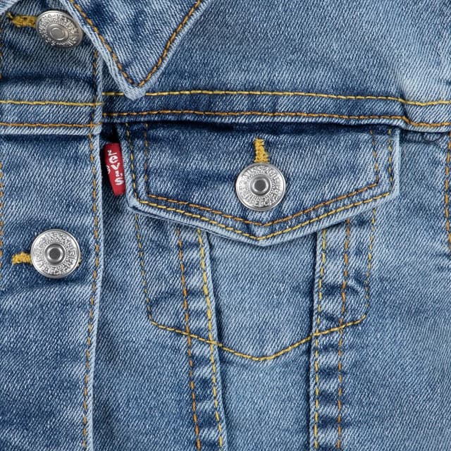 Thumbnail 3 de Levi's Stretch Trucker Jacket para Niñas, Azul 👖 6 años