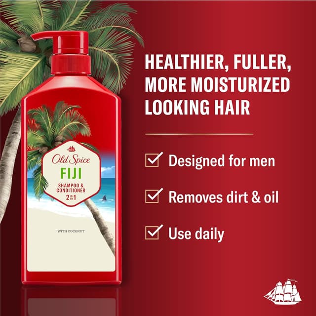 Detalle 2 de Old Spice Fiji 2-in-1 Shampoo 21.9 Fl Oz