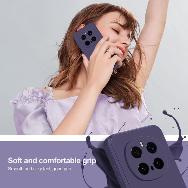 Detalle de Btstring Hülle für Honor Magic 7 Pro aus Silikon – Ganzkörper-Case mit weichem Mikrofaserfutter (lila)