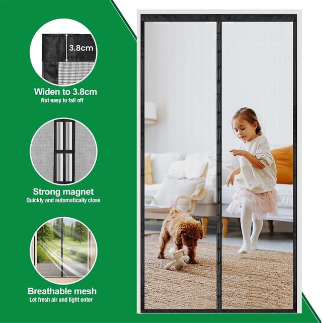 Detalle de 4UMOR Zanzariera magnetica per porta 140x240 cm con chiusura automatica e rete traspirante