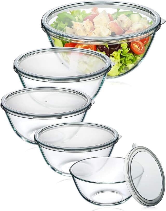 Imagen de Glass Mixing Bowls Set of 5 4.78QT 🍲 en OfertitasTOP