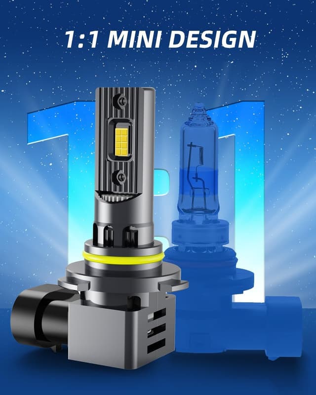 Detalle de RCJ 9006 LED Bulb (HB4) 100W 30000LM, 6000K Cool White with Cooling Fan (Pack of 2)