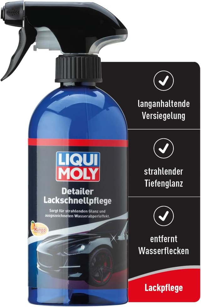 Detalle de LIQUI MOLY Detailer Lackschnellpflege 21611 – Quick Detailer zur Lackversiegelung mit Wasserabperleffekt (500 ml)