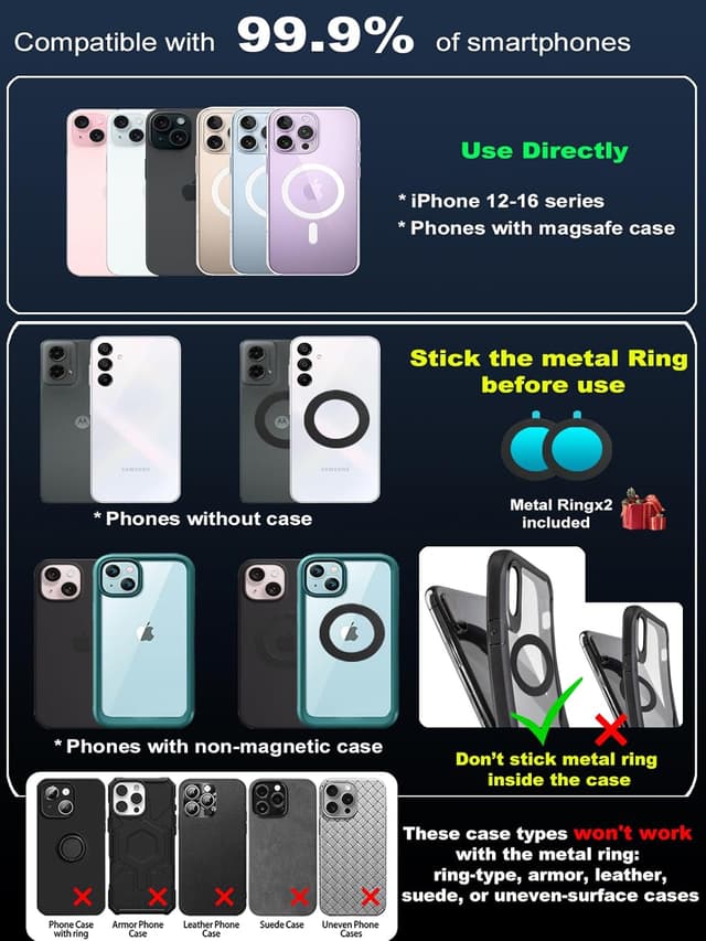 Thumbnail 6 de snanlen Upgraded 360° Nano Gel Magnetic Car Phone Holder