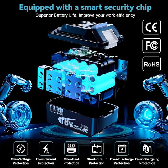 Thumbnail 3 de Powtree 18V Akku 5500mAh für Makita